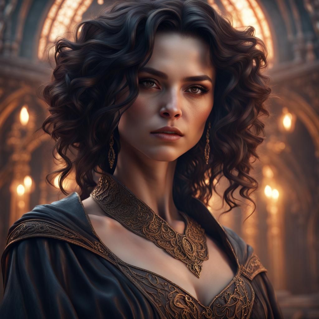 Mysterious Teen Sorceress with Magic Powers