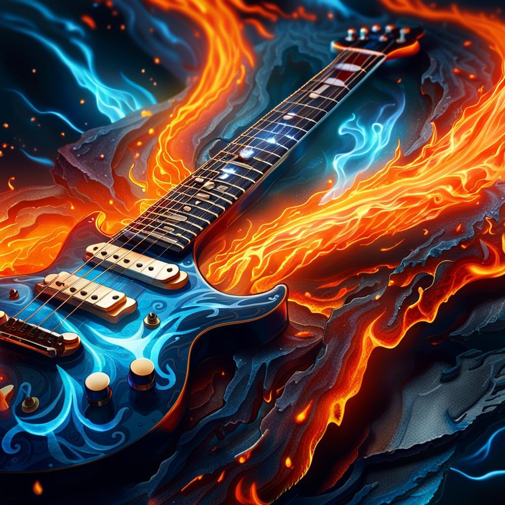 Electric Flames Guitar Concept Album Art