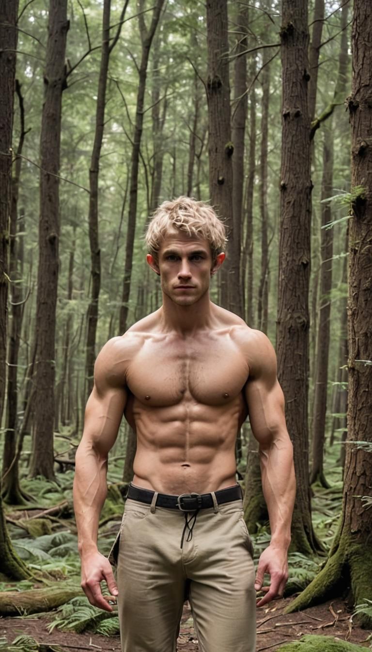 Sad Blond Elf: Full Body Portrait