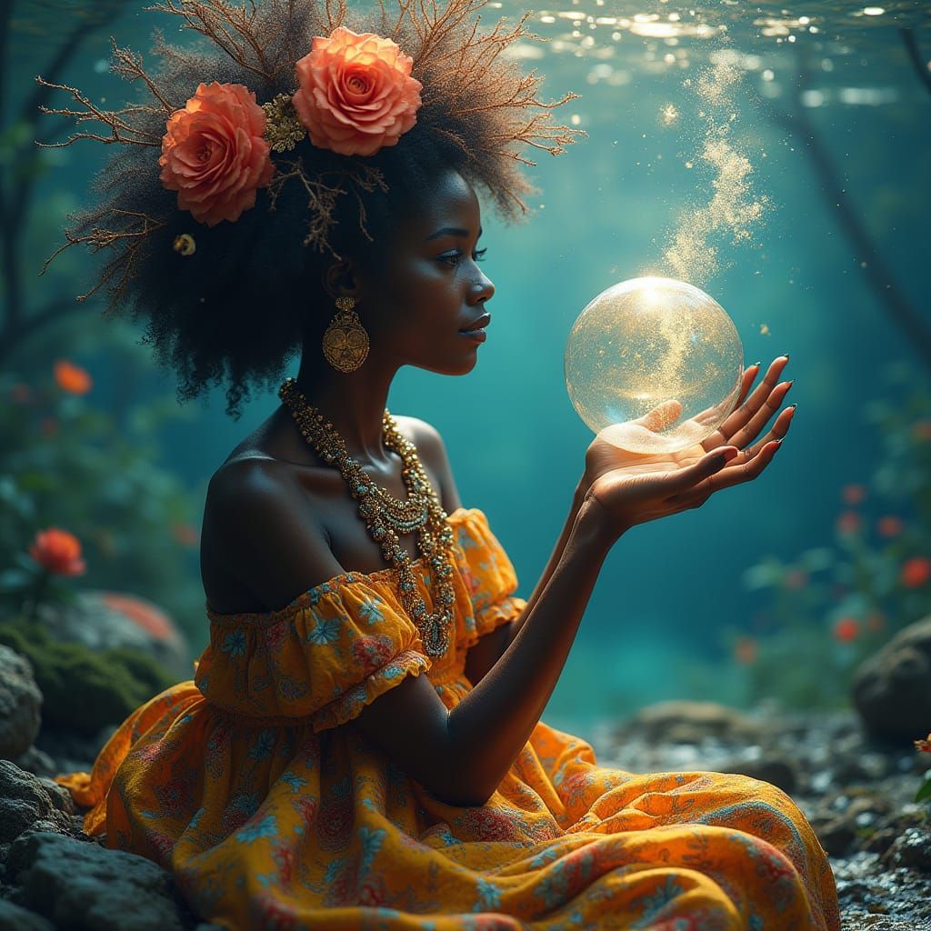African Queen in Ethereal Enchantment