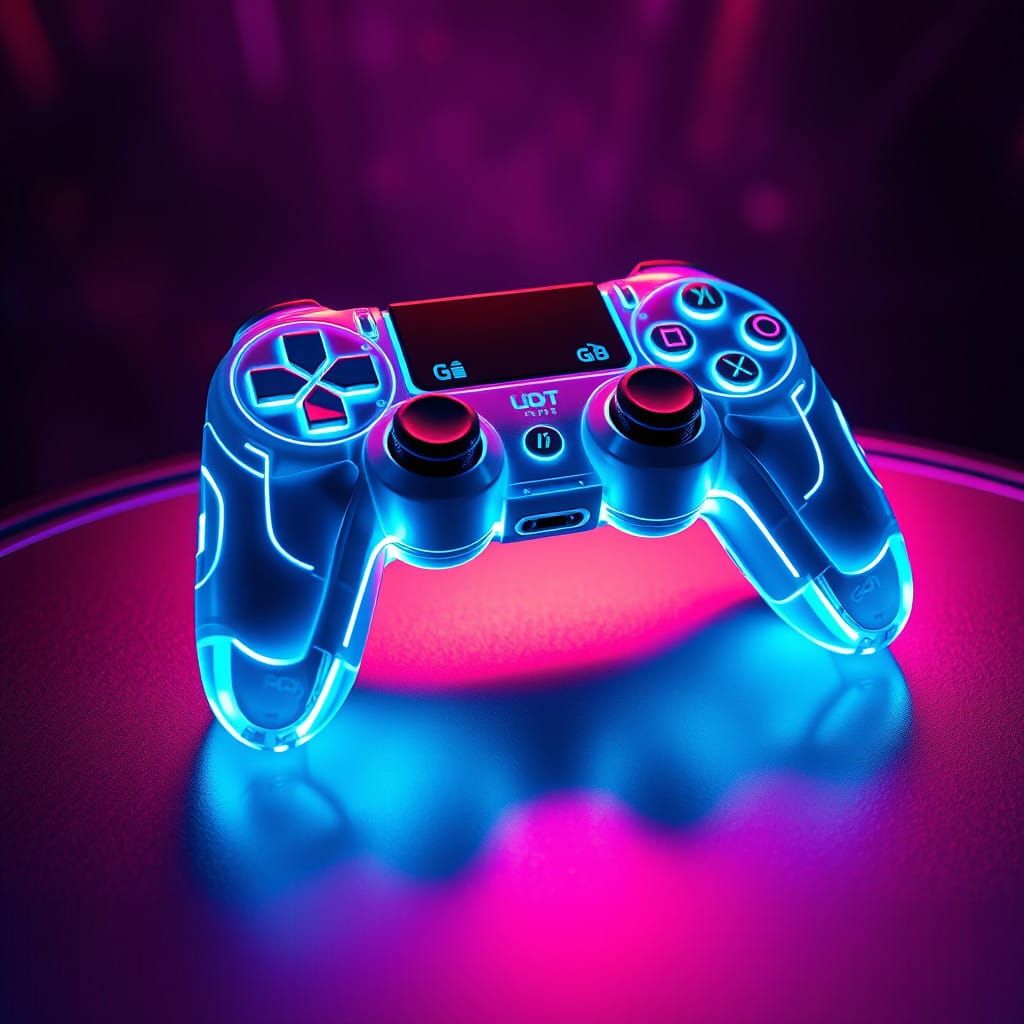 Futuristic Game Controller with Glowing Accents