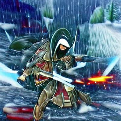 Merciless Hooded Warrior in Battle