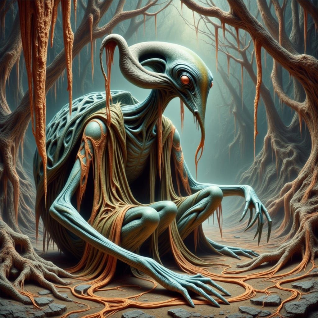 Alien Creature in Ancient Robes