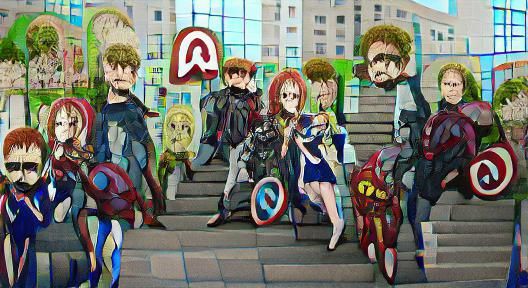 The Avengers Drawn in Anime Style
