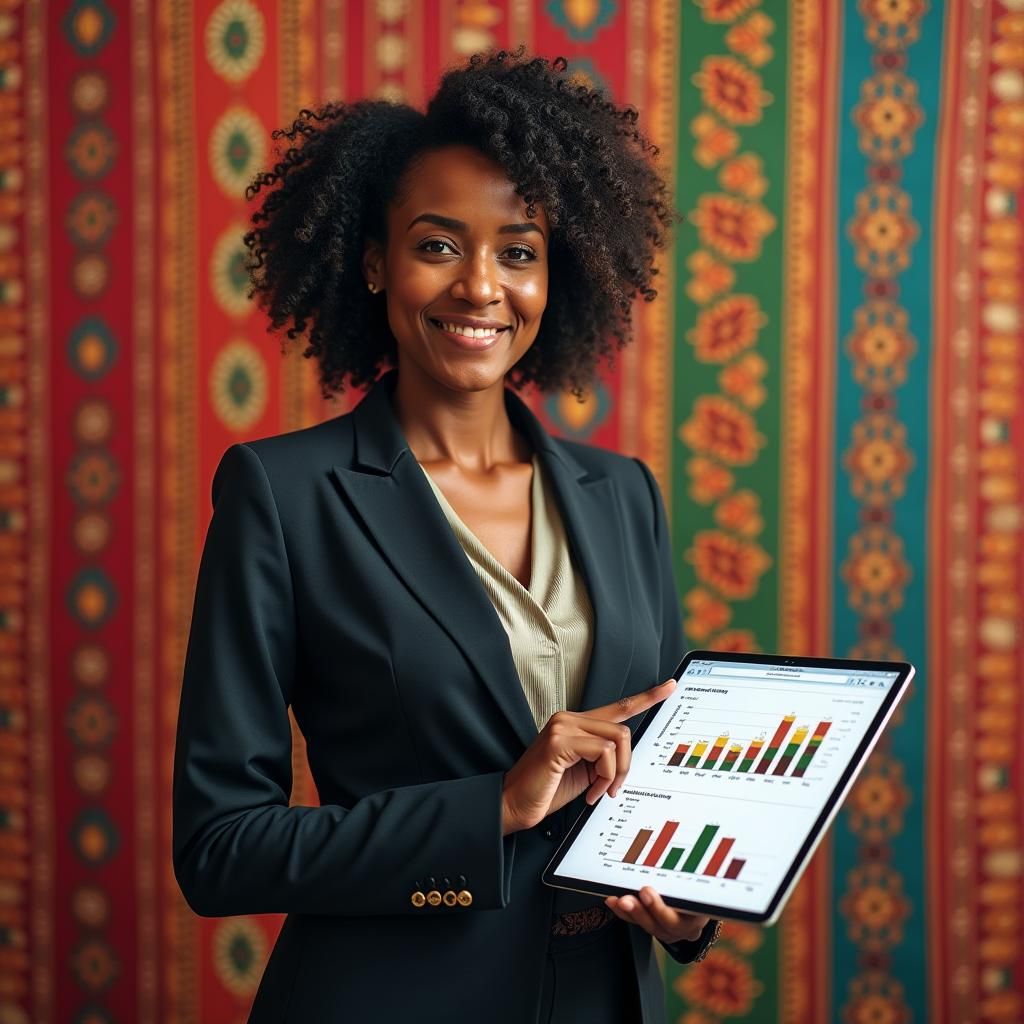 Ethiopian Market Growth: Businesswoman and Futuristic Citysc...