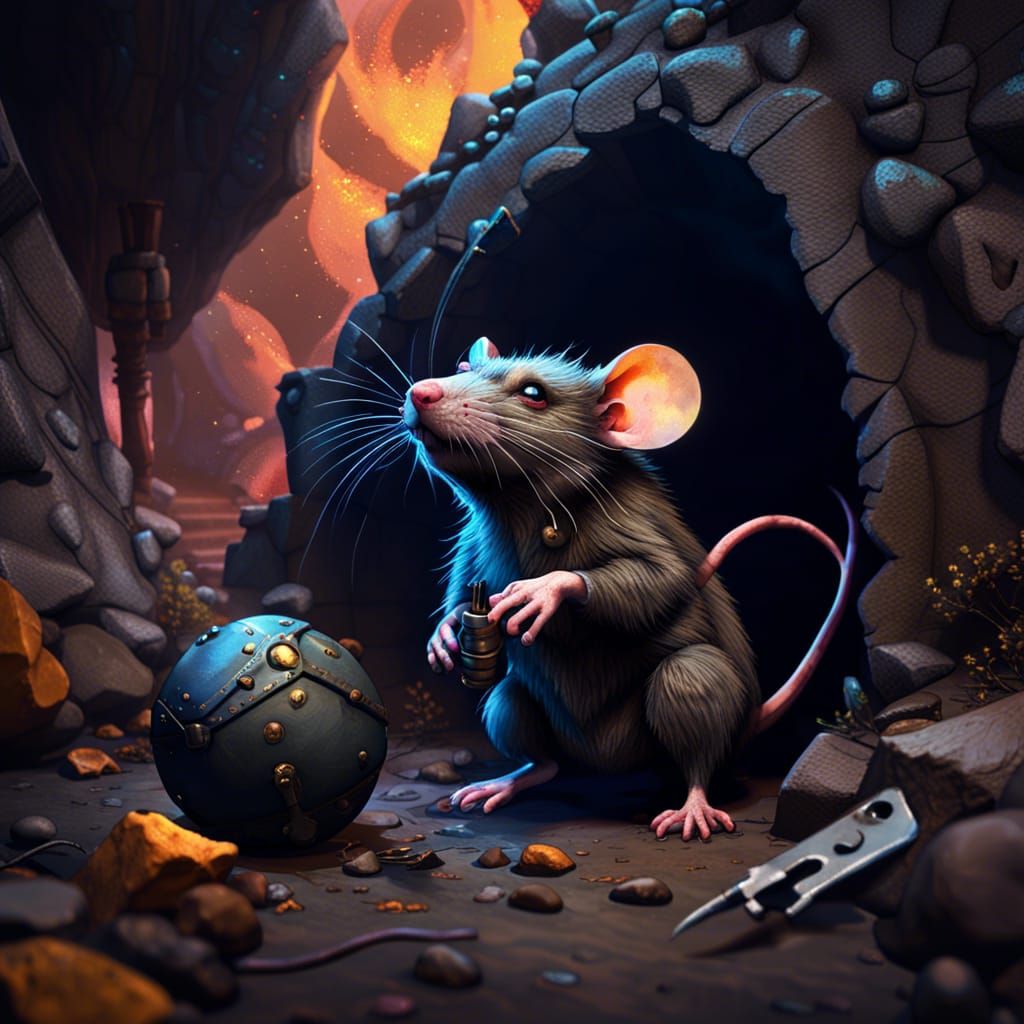 Rat with Bomb: Detailed Matte Painting