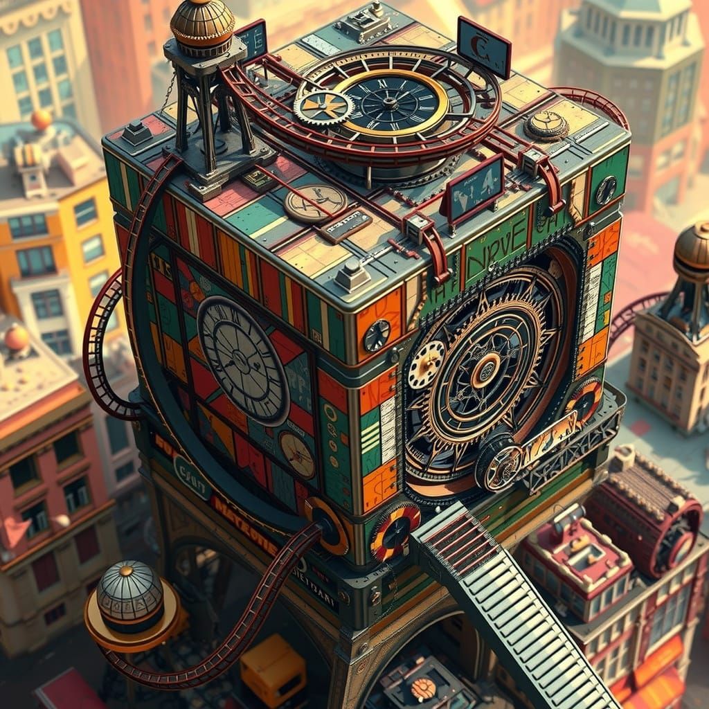 3-D intertwined optical illusion Rubik’s Cube inspired by M....