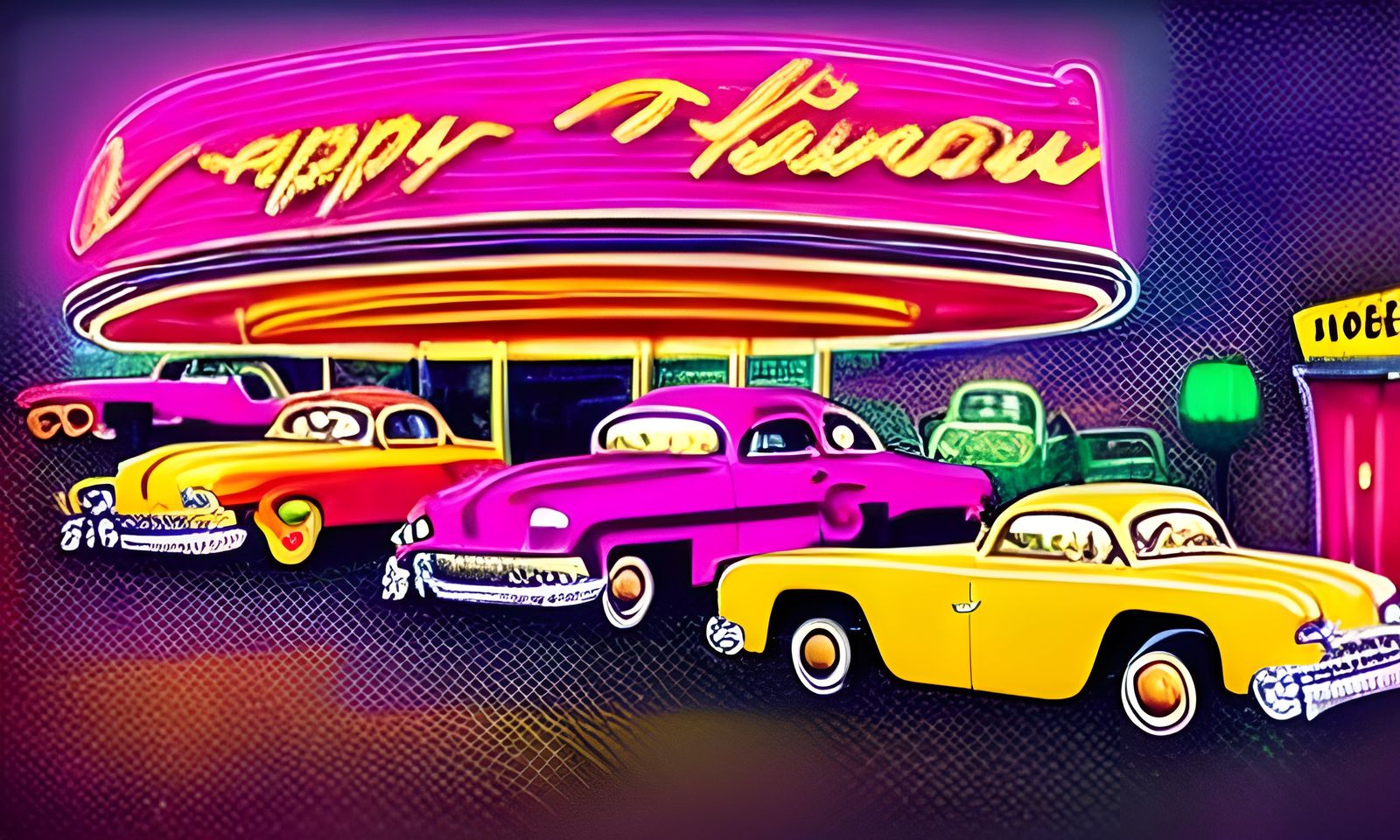 1950s Drive-In Restaurant: A Vintage Scene