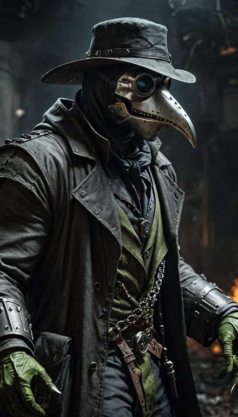 Plague Doctor Hulk in Photorealistic Style
