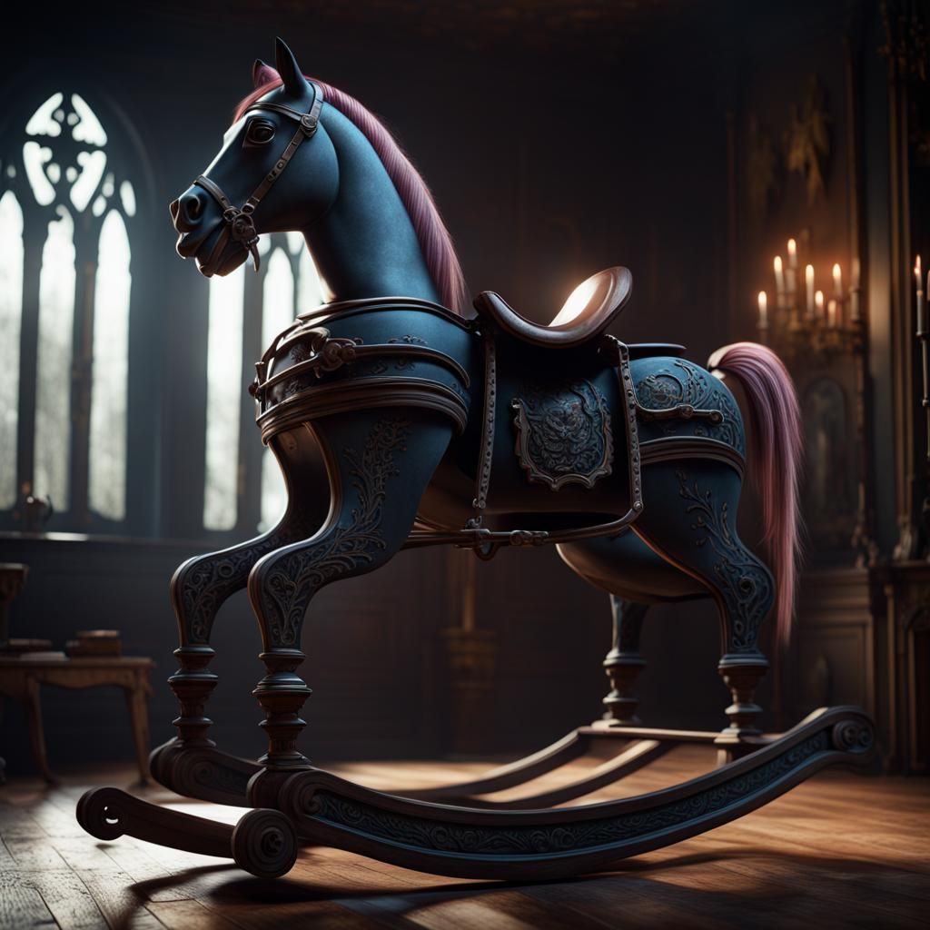 Gothic Rocking Horse in Haunted Home