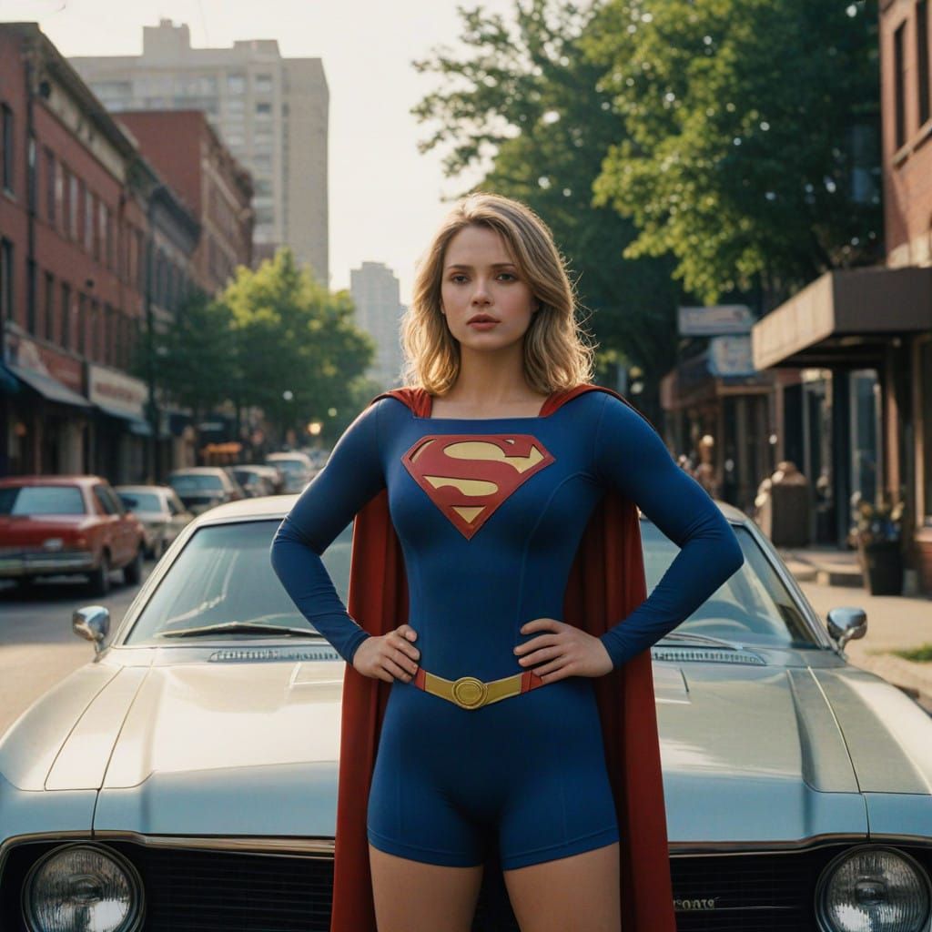 Epic Cyberpunk Supergirl in Skintight Superhero Suit