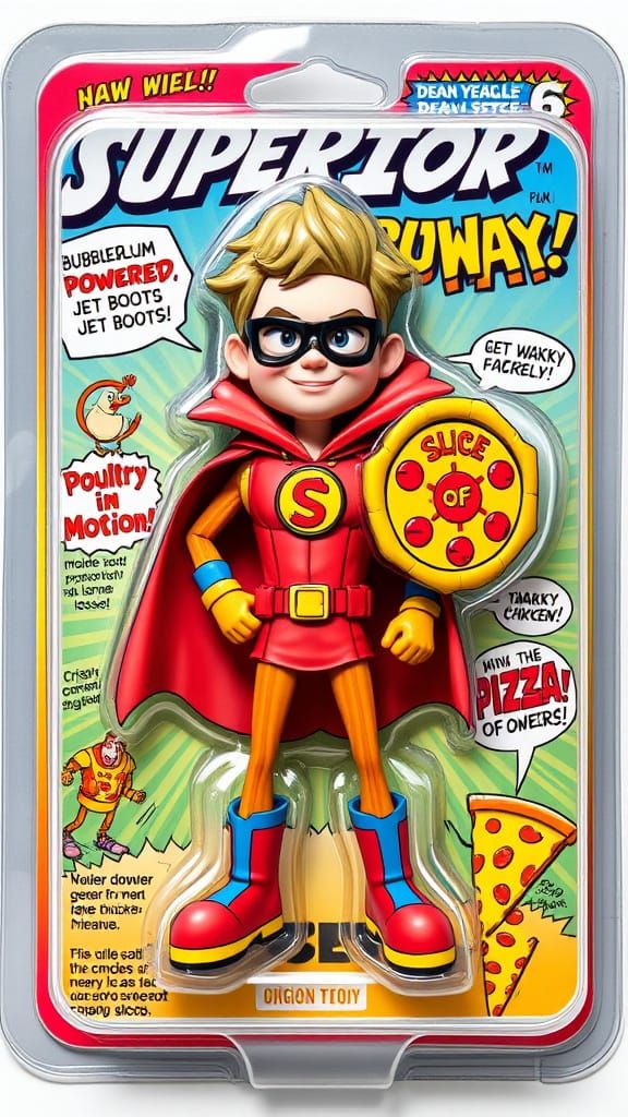 Whimsical Superhero in Colorful Comic Book Style