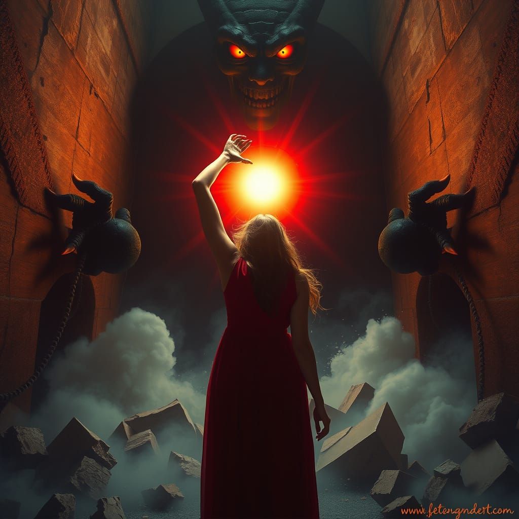 Awakened Heart Defeats Fear in Surrealist Masterpiece