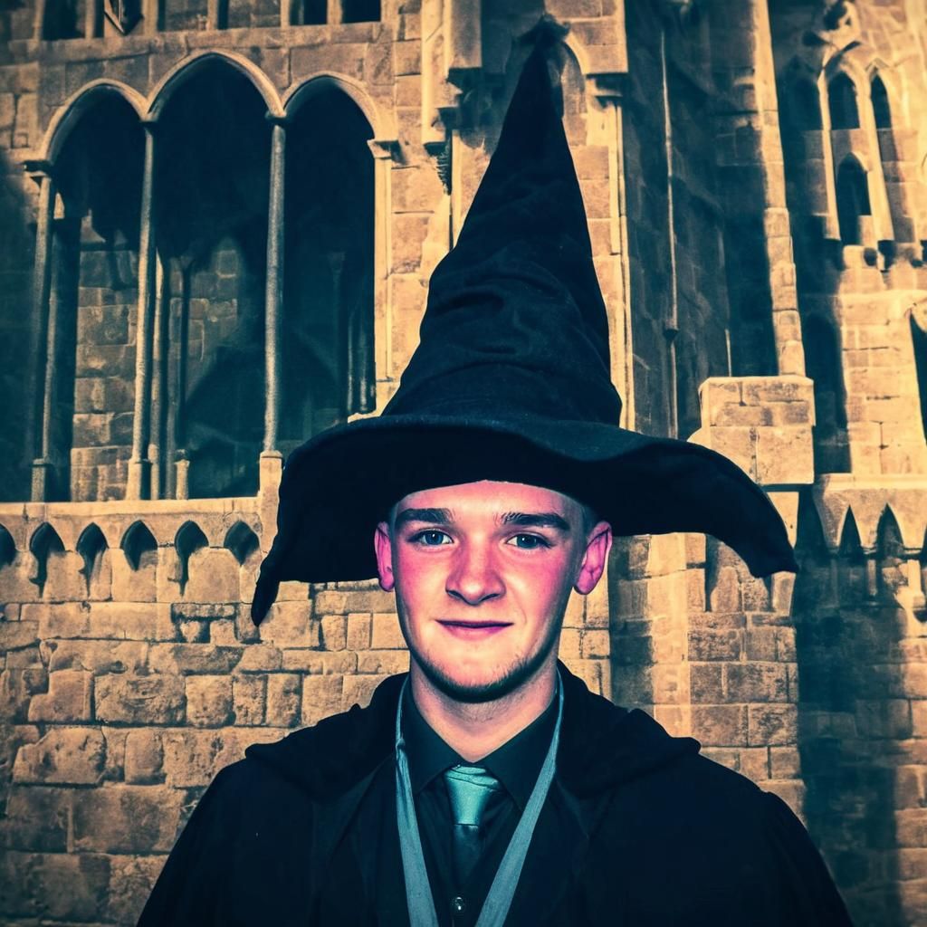 Wizard Portrait at Hogwarts in Cinematic Style