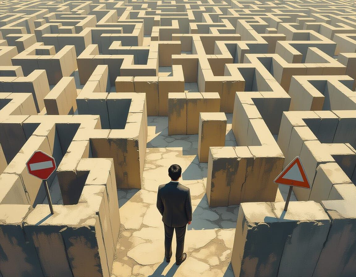 Lost in an Impressionistic Maze with High Walls