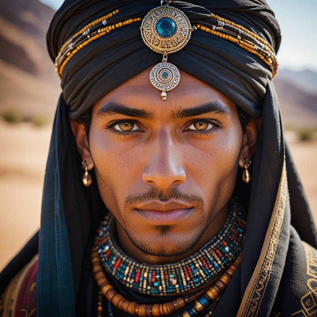 Tuareg Nomad in Warm Desert Light