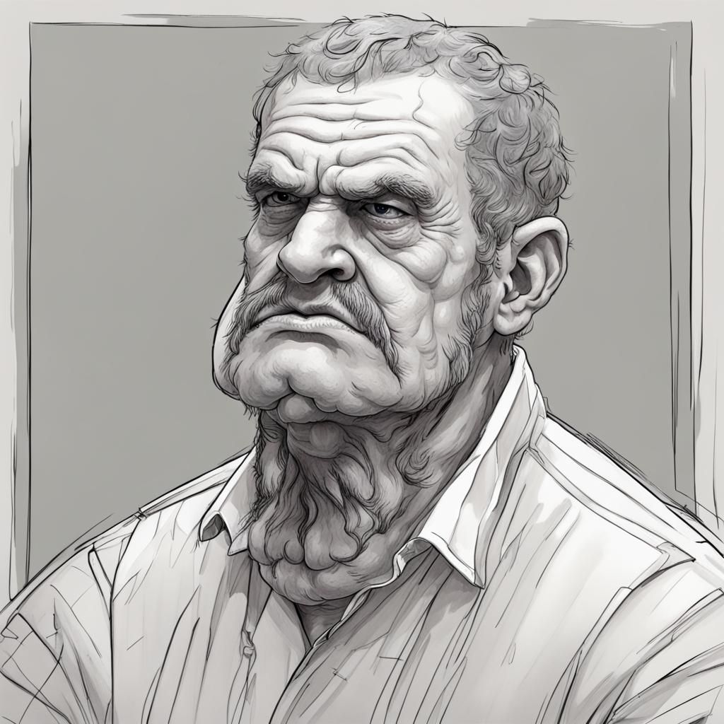 Hyperdetailed Image of a Grouchy Person