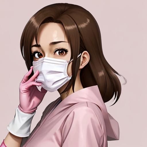Female Dentist in Anime Style with Mask