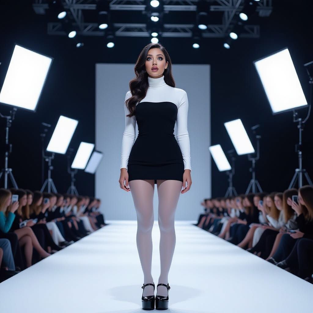 Miniature Model on Gigantic Runway, Cinematic Film Still