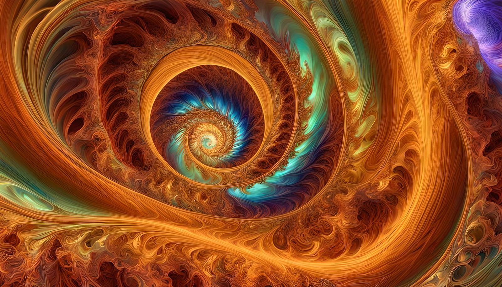 Fluorescent Fibonacci Whirlpools of Cosmic Energy