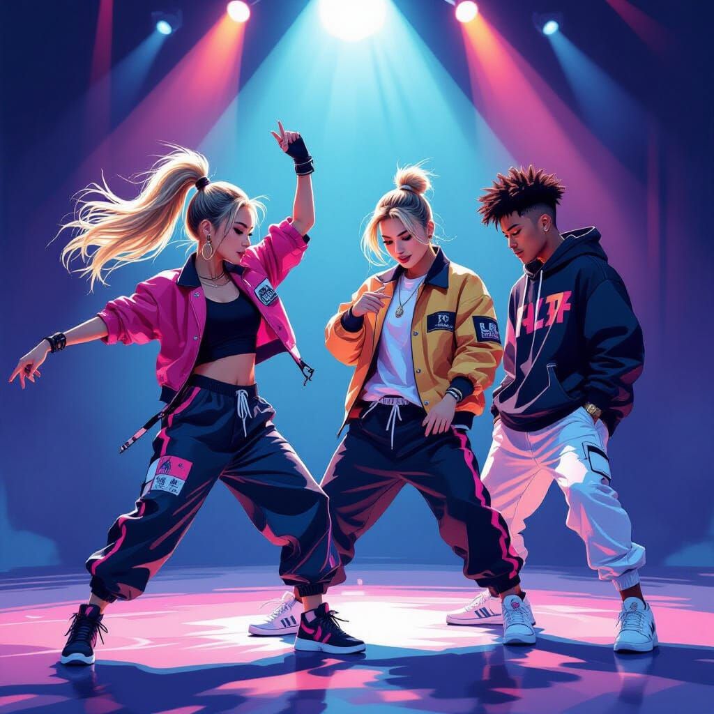 Street Dance Performance Under Stage Lights