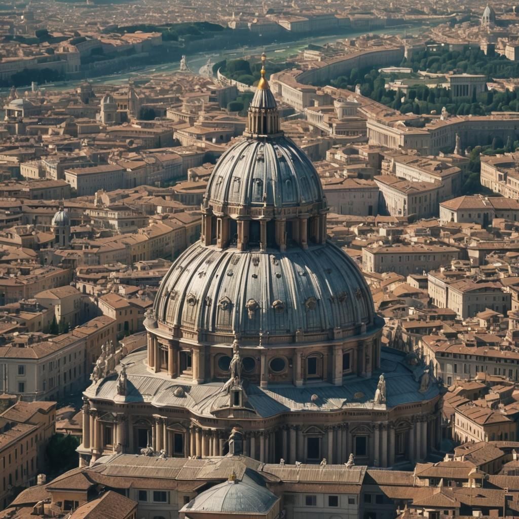 St. Peter's Basilica Dome: Cinematic Film Still