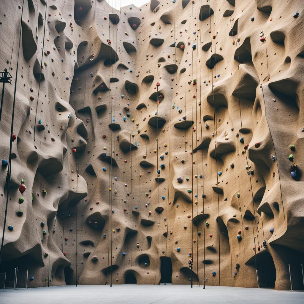 Indoor Rock Climbing Wall Photograph