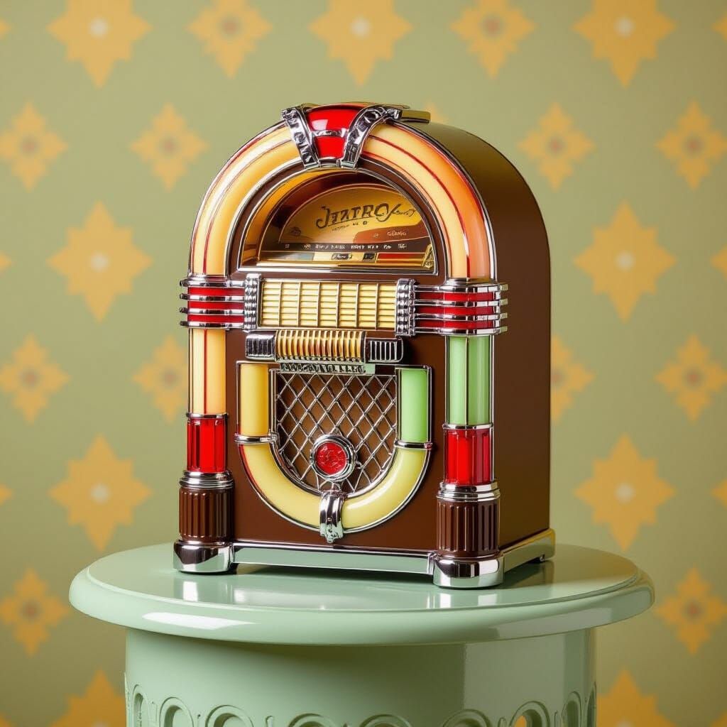 Vintage Jukebox Chocolate Sculpture in Retro Style