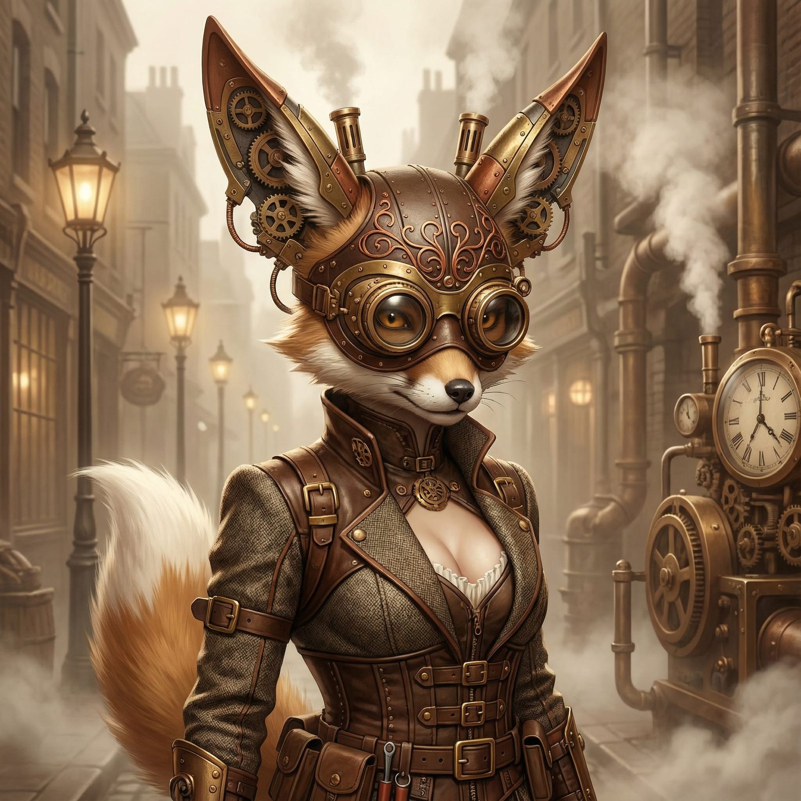 Cyberpunk Eevee Character Design in Overwatch Style