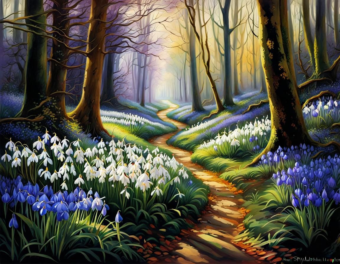 Enchanted Forest Path in Morning Light