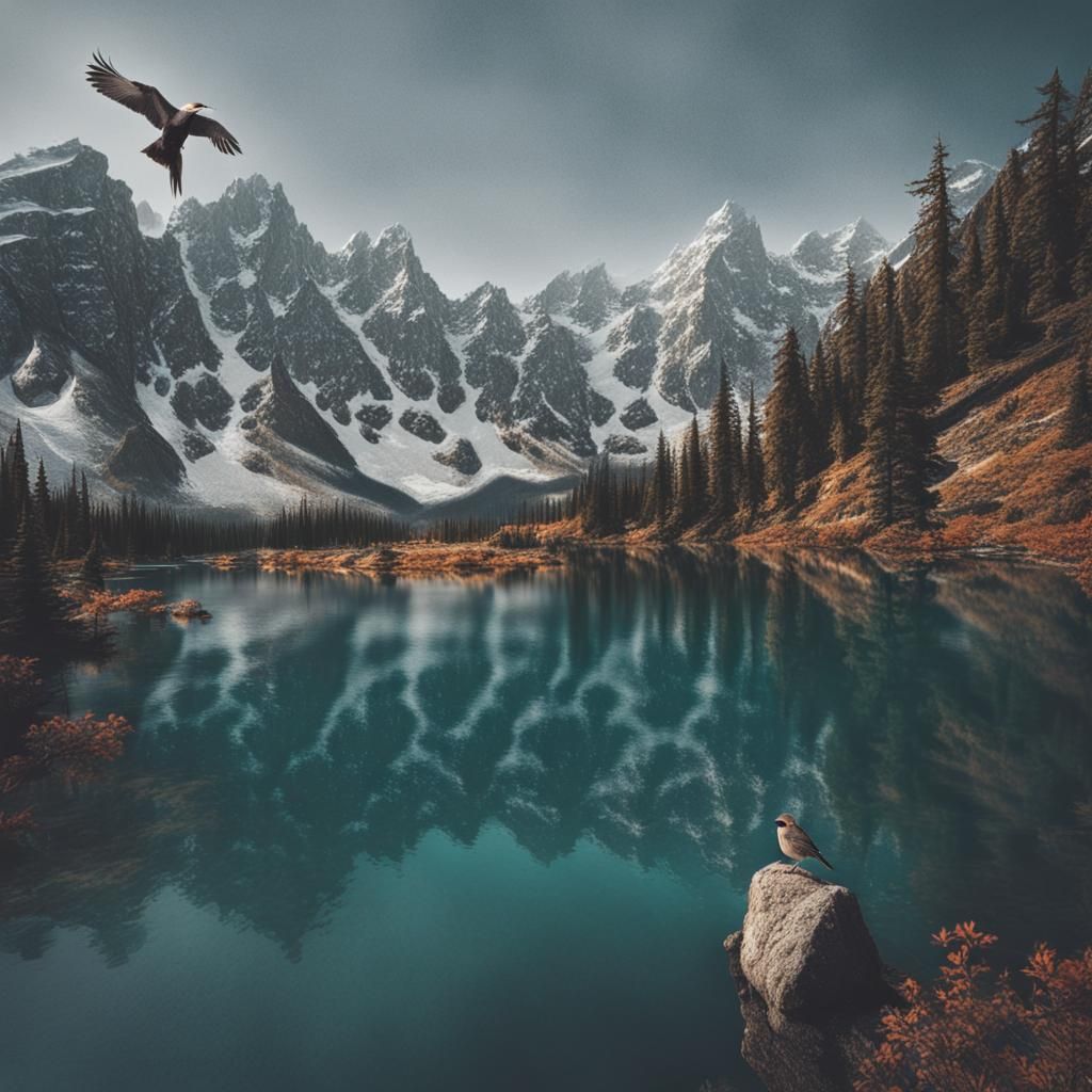 Surreal Desert Highway with Free Bird