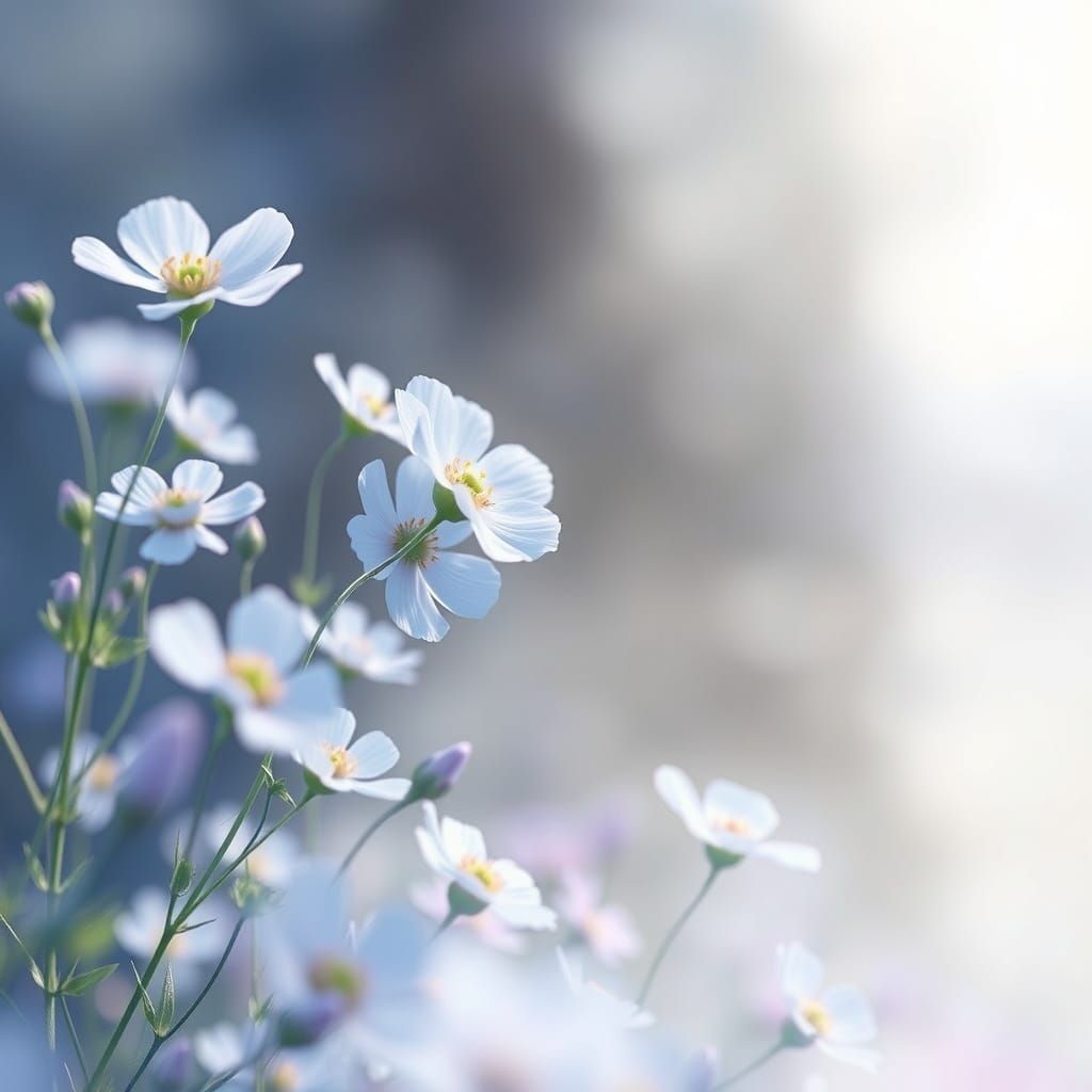Luminous Blue Nemophila Blooms in Enchanted Forest