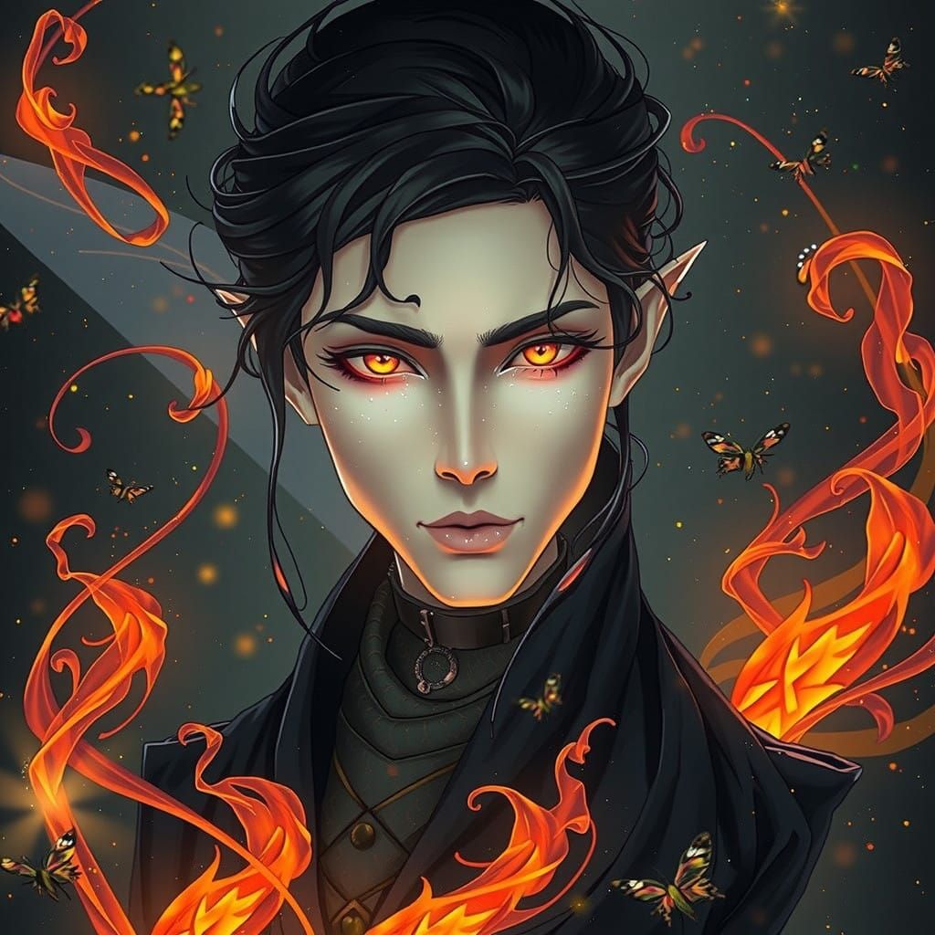 Mystical Firefly Amidst Swirling Vortex of Light