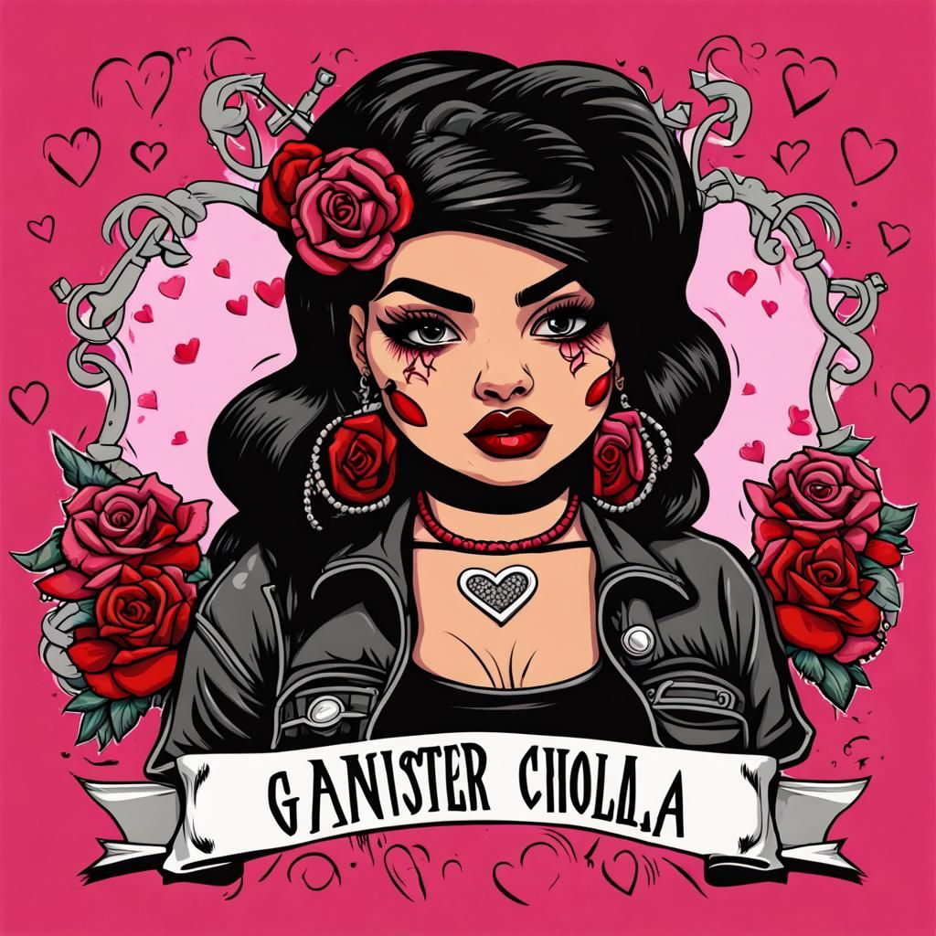 Valentine's Day Chola T-Shirt Design