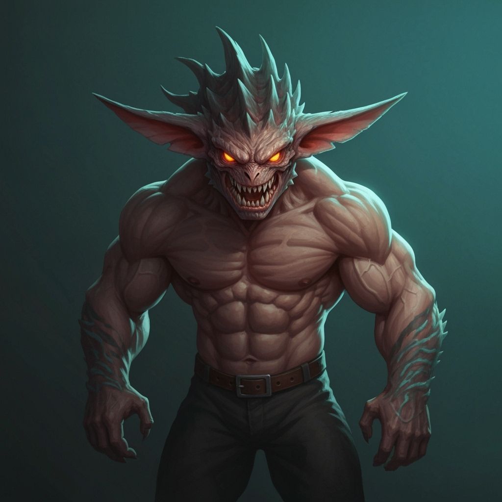 Muscular Kraken Sea Monster in Dynamic Lighting