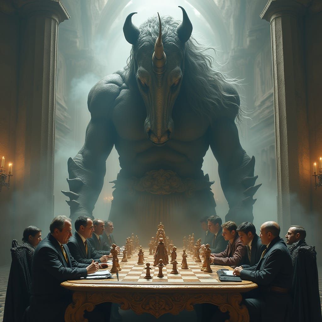 Grim Unicorn Chess Piece in Fantasy Style