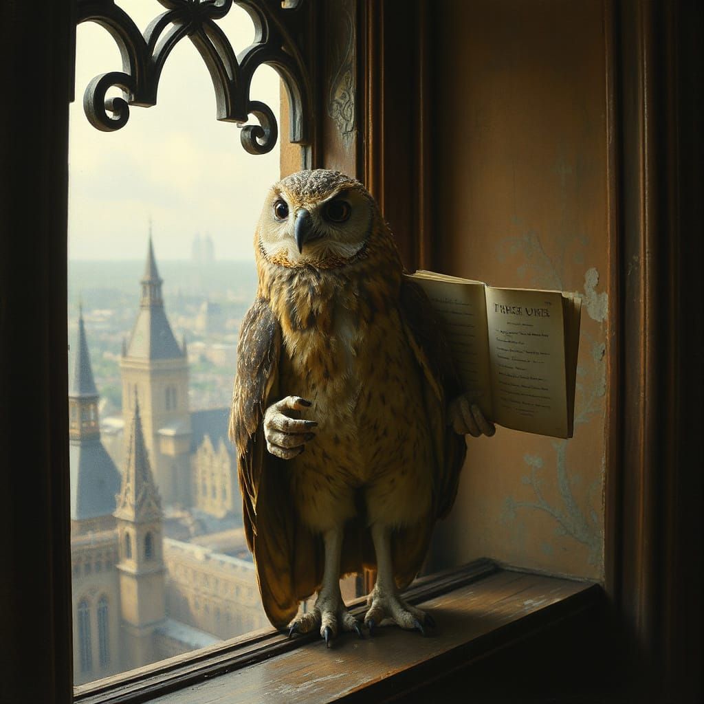 Mystical Scribe and the Guardian of Knowledge in Whimsical A...