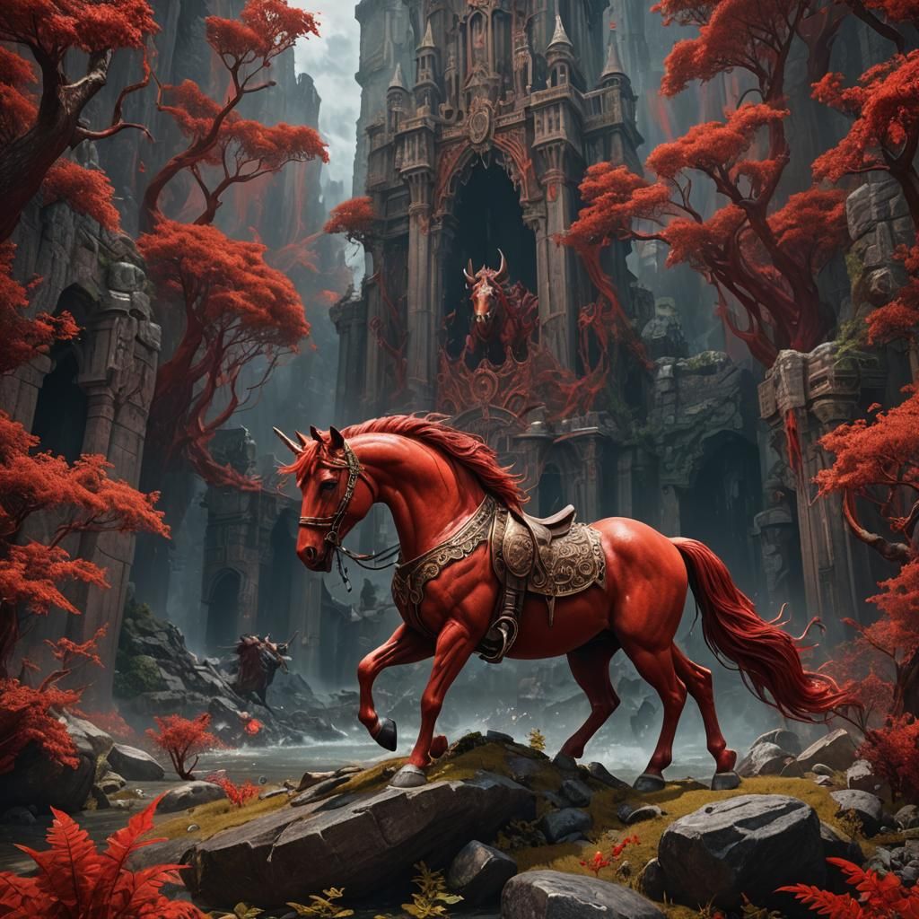 Red Horse of Revelation: Detailed Matte Painting