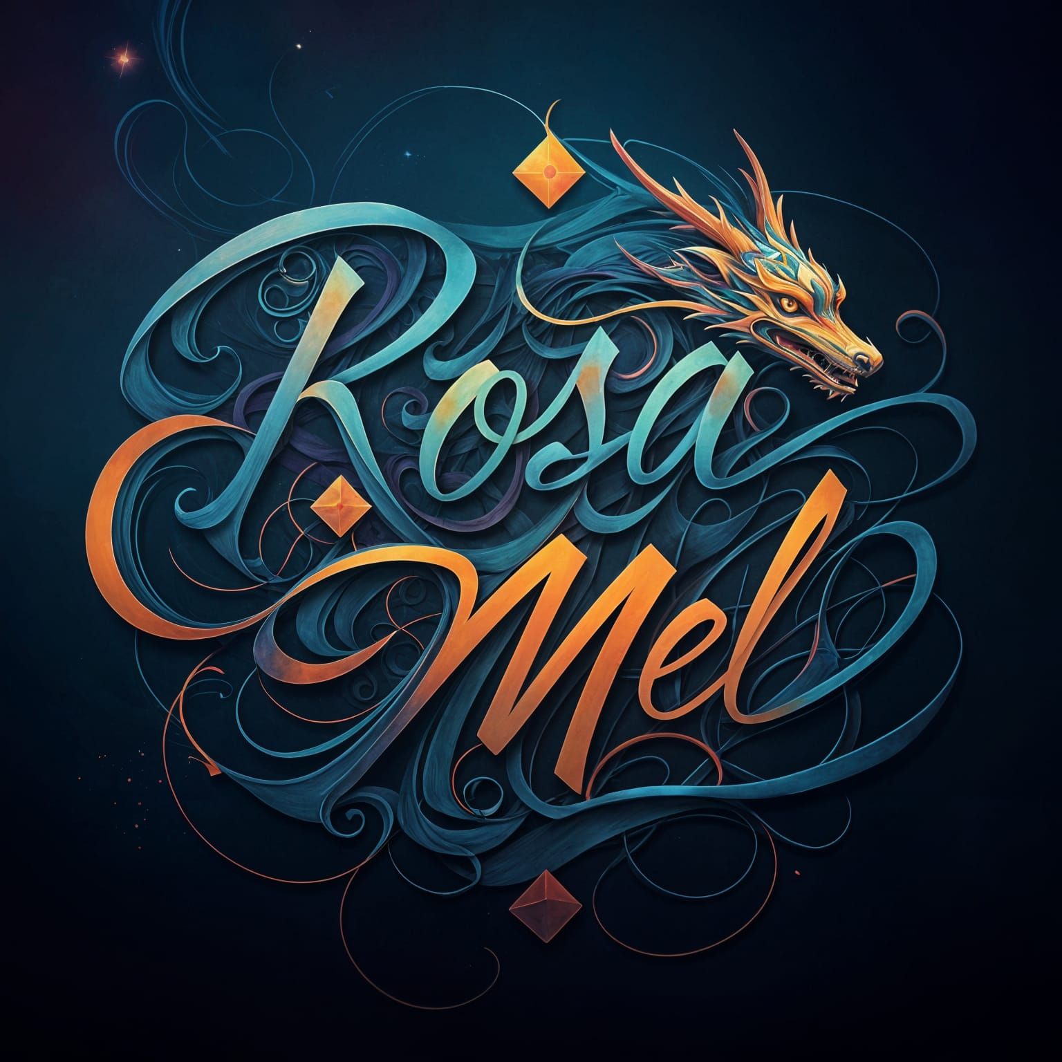 Dragon-Style 'Rosa Mel' in Abstract Art