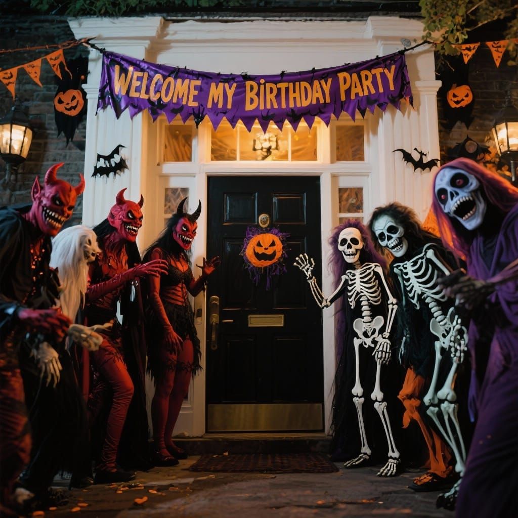 Demons and Skeletons Arrive at Spooky Birthday Party