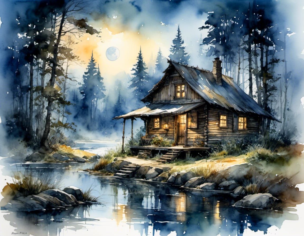 Old wooden Hut in the forest