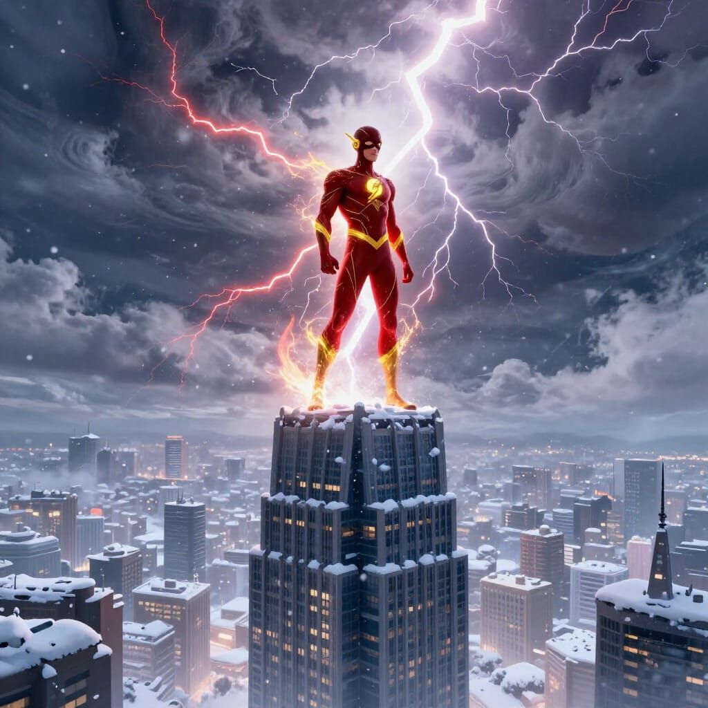 Superhero Lightning Storm 3D Anime Art