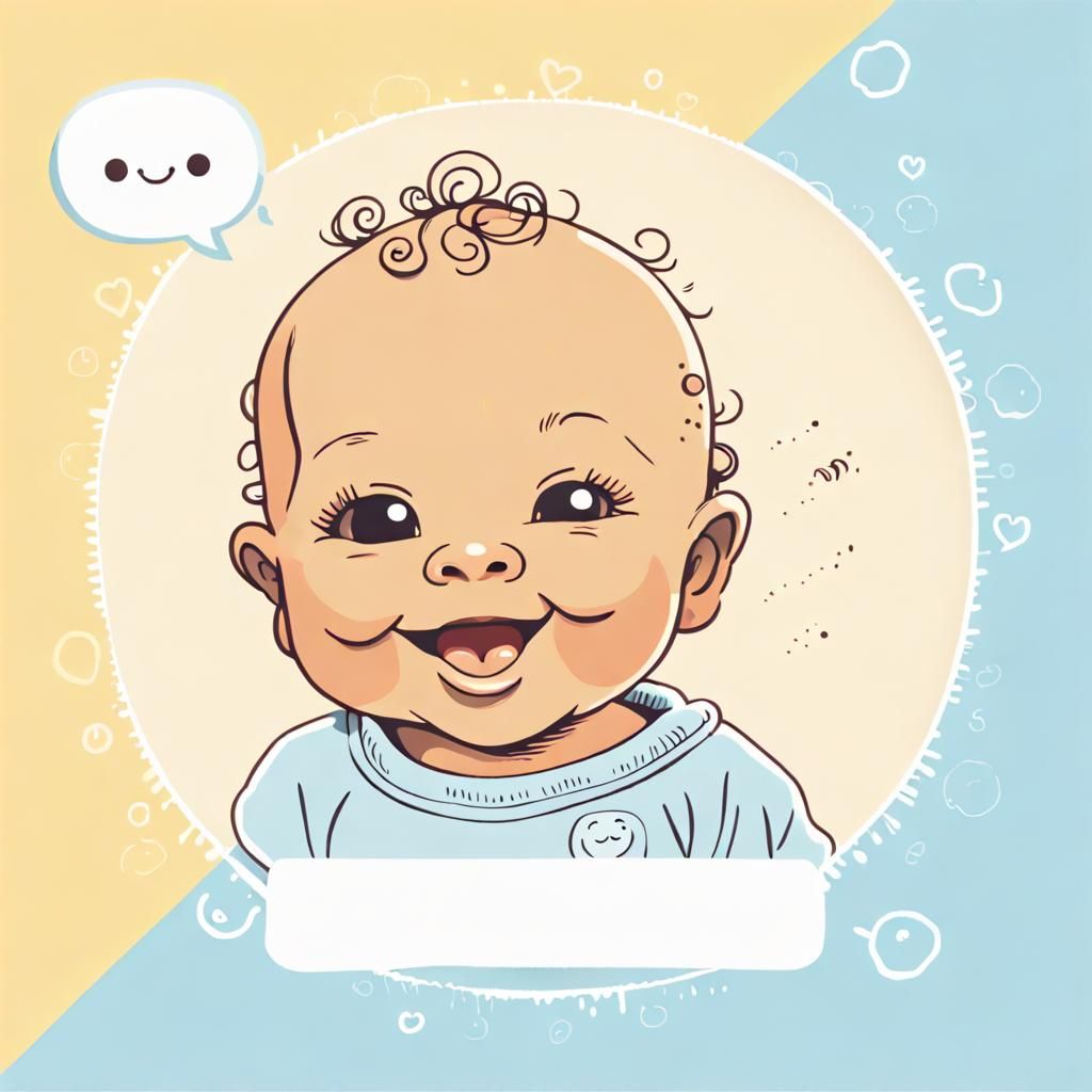 Smiling Baby with Speech Bubble and Soft Glow