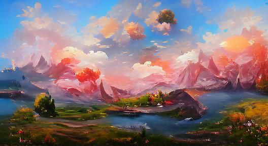 Impressionistic Landscape Painting in Oil on Canvas