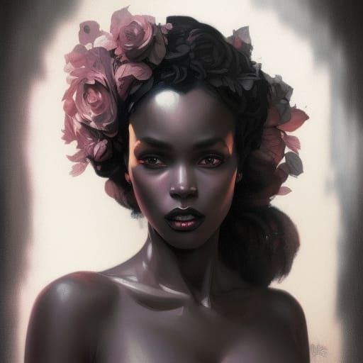 Gothic Woman Portrait in Hyperdetailed Digital Art