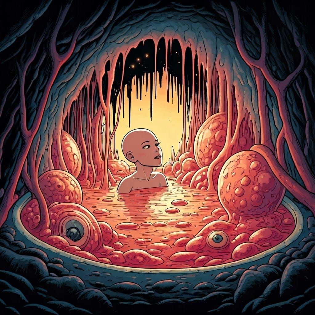 Ethereal Maiden Soaks in Bioluminescent Goo