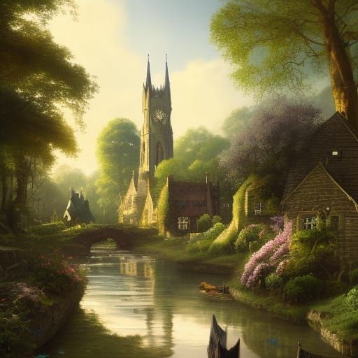 High Gothic Victorian Village by Turquoise River