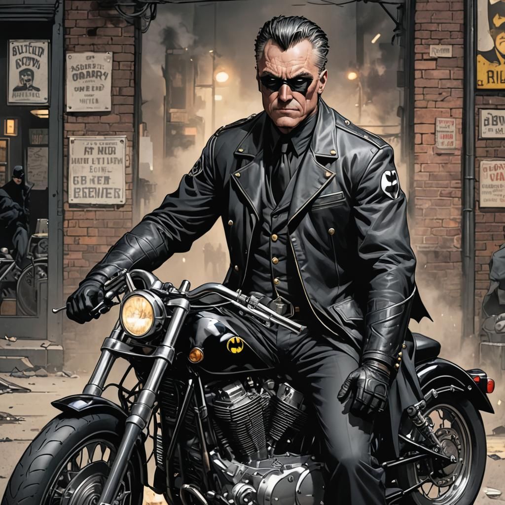 Alfred Pennyworth as Punk Biker on Motorcycle