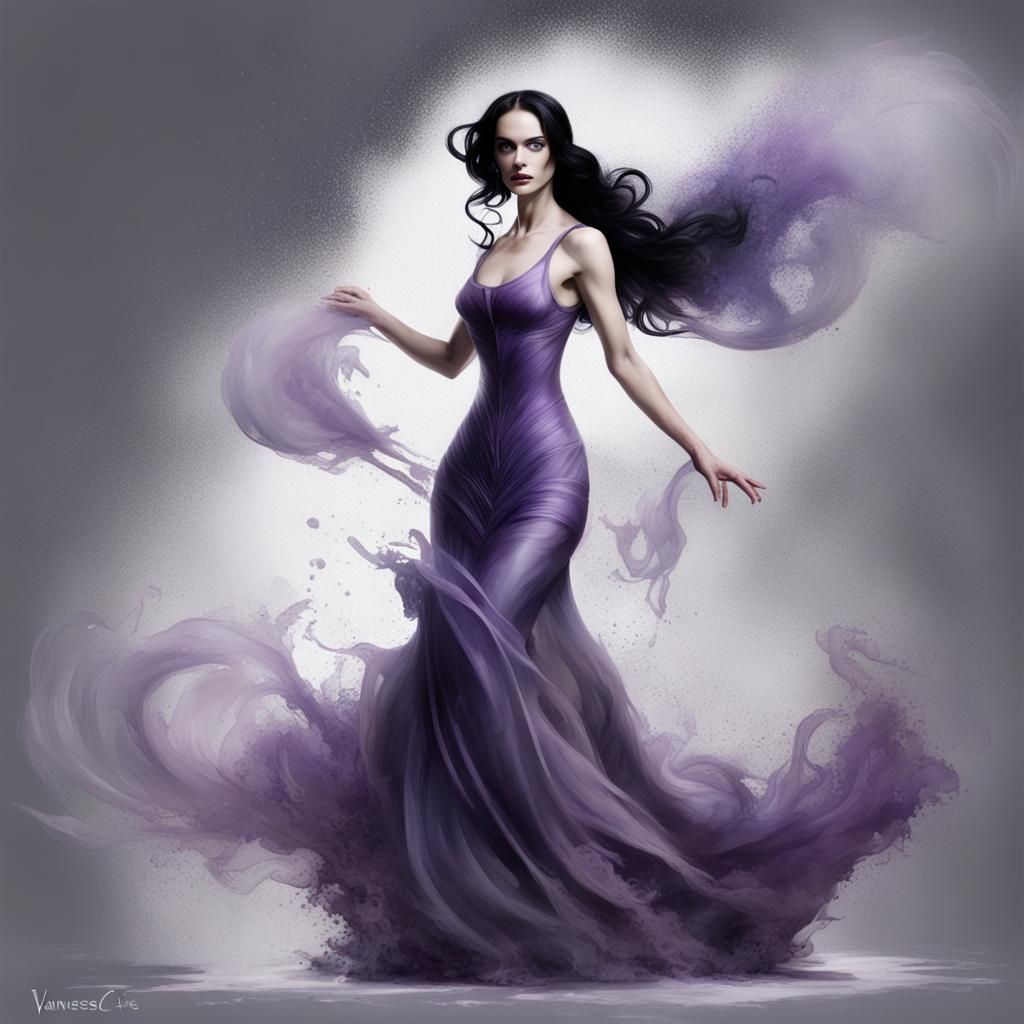 Figure in Purple Gown, Majolica Splash Art