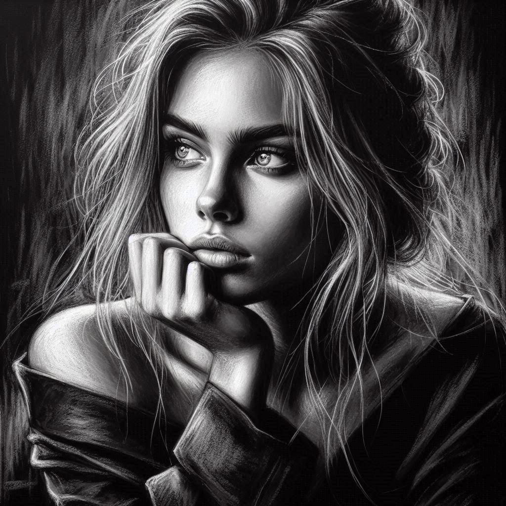 Dramatic Charcoal Drawing